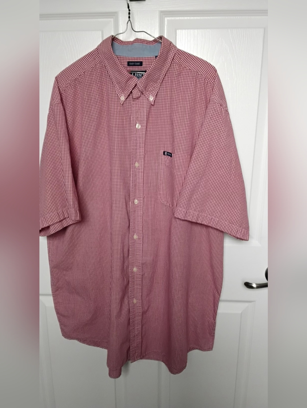 Chaps Red Gingham Short-Sleeve Button-Down Shirt